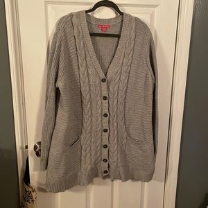 Plus size Gray cardigan, size 1X
